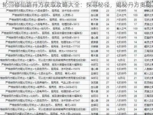 轮回修仙路丹方获取攻略大全：探寻秘径，揭秘丹方奥秘