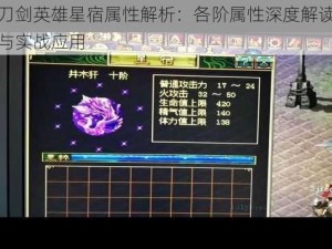 刀剑英雄星宿属性解析：各阶属性深度解读与实战应用