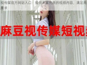 麻豆视传媒官方网站入口：提供丰富优质的视频内容，满足用户多样化需求