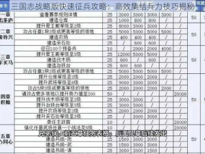 三国志战略版快速征兵攻略：高效集结兵力技巧揭秘