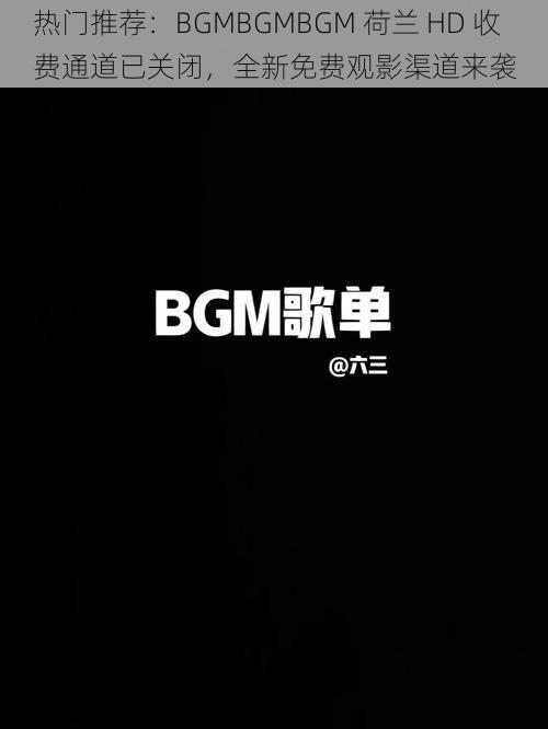 热门推荐：BGMBGMBGM 荷兰 HD 收费通道已关闭，全新免费观影渠道来袭