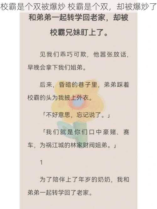 校霸是个双被爆炒 校霸是个双，却被爆炒了