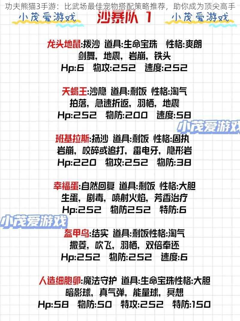 功夫熊猫3手游：比武场最佳宠物搭配策略推荐，助你成为顶尖高手