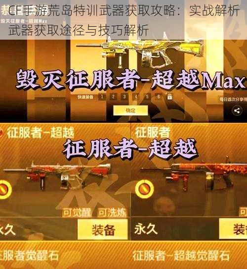 CF手游荒岛特训武器获取攻略：实战解析武器获取途径与技巧解析