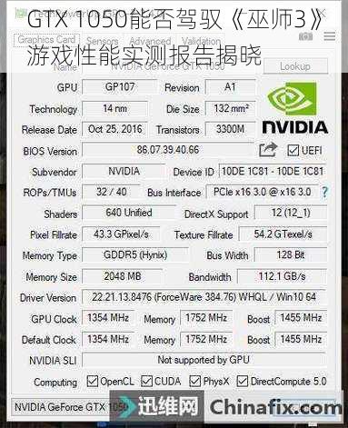 GTX 1050能否驾驭《巫师3》游戏性能实测报告揭晓