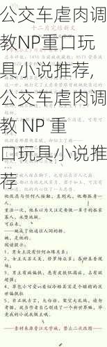 公交车虐肉调教NP重口玩具小说推荐,公交车虐肉调教 NP 重口玩具小说推荐