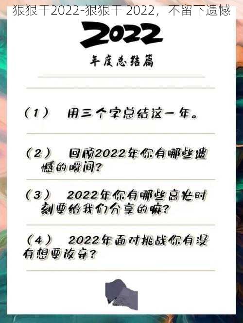 狠狠干2022-狠狠干 2022，不留下遗憾