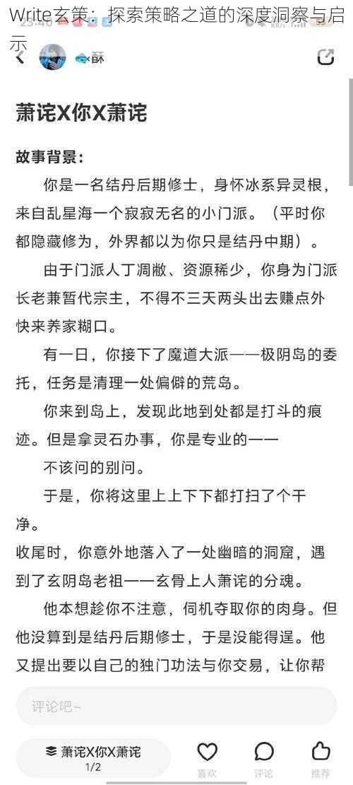 Write玄策：探索策略之道的深度洞察与启示