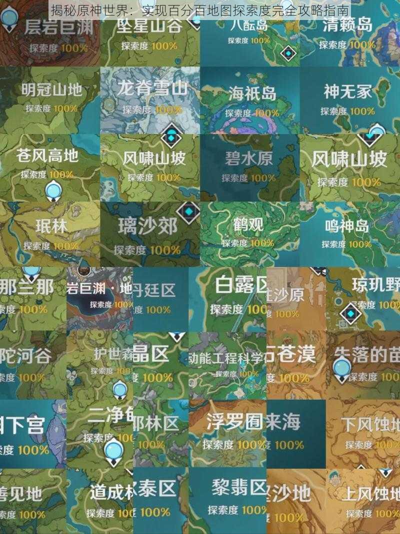 揭秘原神世界：实现百分百地图探索度完全攻略指南