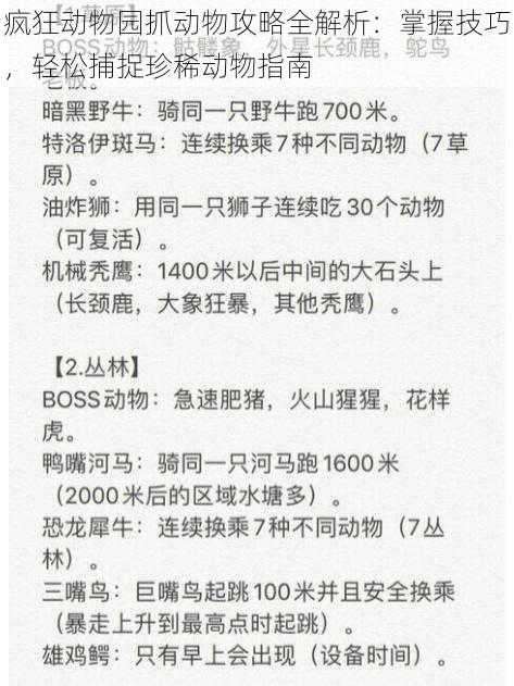 疯狂动物园抓动物攻略全解析：掌握技巧，轻松捕捉珍稀动物指南